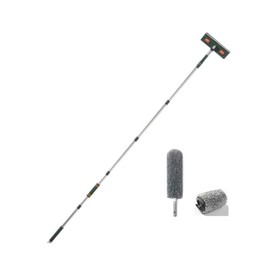 Squeegee Window Cleaner 2 in 1 Window Cleaning Tool Kit with Telescopic Pole, Window Washing Equipment with Bendable Head for Indoor/Outdoor Window and Car Glass