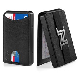 Zitahli Wallet for Men Card Holder - Slim Metal RFID Blocking Bifold minimalist Mens Wallet Pop Up Credit Card Case with Gifts Box