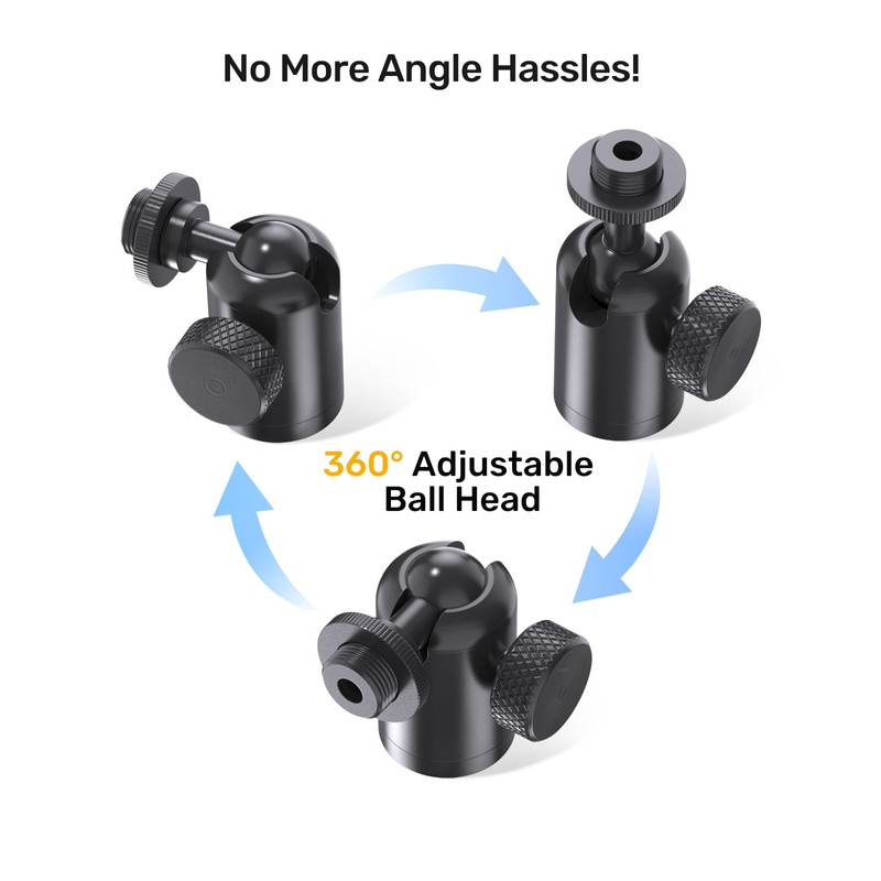 Ball and Socket Head Microphone Adapter with Angle Adjustment
