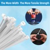 White Zip Ties 12 inch(100 Pack), Self-Locking Nylon Cable Ties