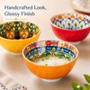Set Of 6 Colorful Ceramic Small Bowls, Bohemian Style Snack,