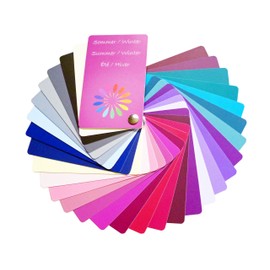 Colour pass summer/winter mixed type (cool summer/winter) as compartments with 30 type-appropriate colours for colour analysis, colour advice