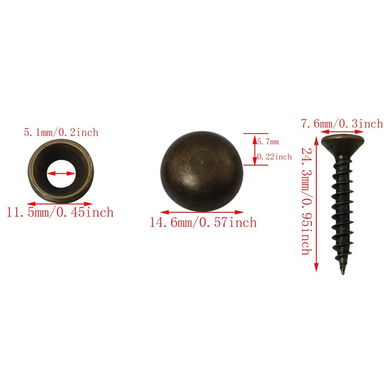 DGBRSM 8pcs Pure Brass Decorative Screws with Caps Used as