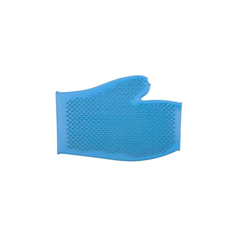 Ancol Ergo Rubber Grooming Glove for Dog Blue