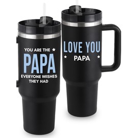 Papa Tumbler 40oz, Ideal Papa Gifts for Grandpa from Grandkids, Grandpa Gifts for Papa, Papa Gifts from Granddaughter, Father's Day Gifts for Grandfather, Birthday, Christmas, Grandpa Mug Gift Ready