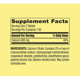 Citrato De Calcio 600mg Huesos Extra Fuertes 300 Tabletas Sabor S/n