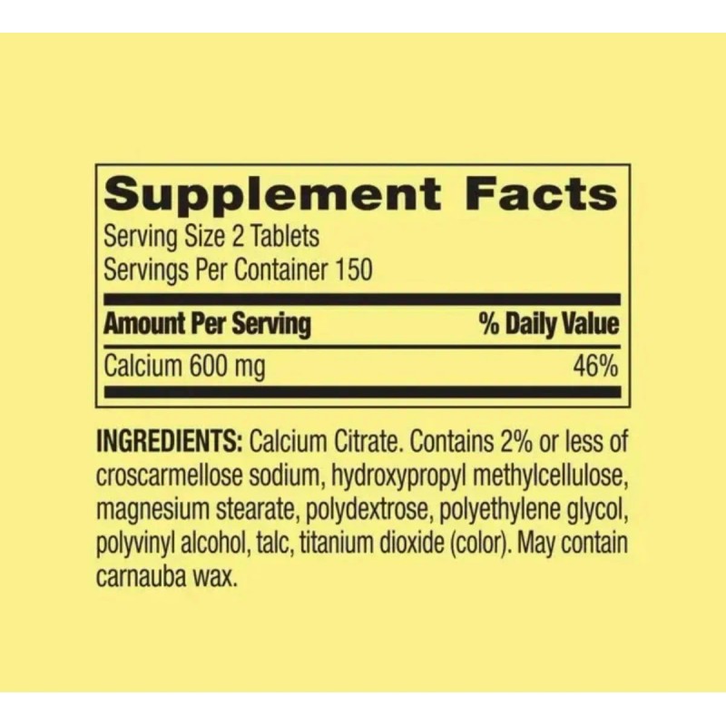 Citrato De Calcio 600mg Huesos Extra Fuertes 300 Tabletas Sabor