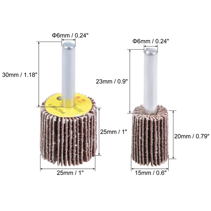 sourcing map 15mm, 25mm Flap Wheels Shank Mounted Sanding Disc