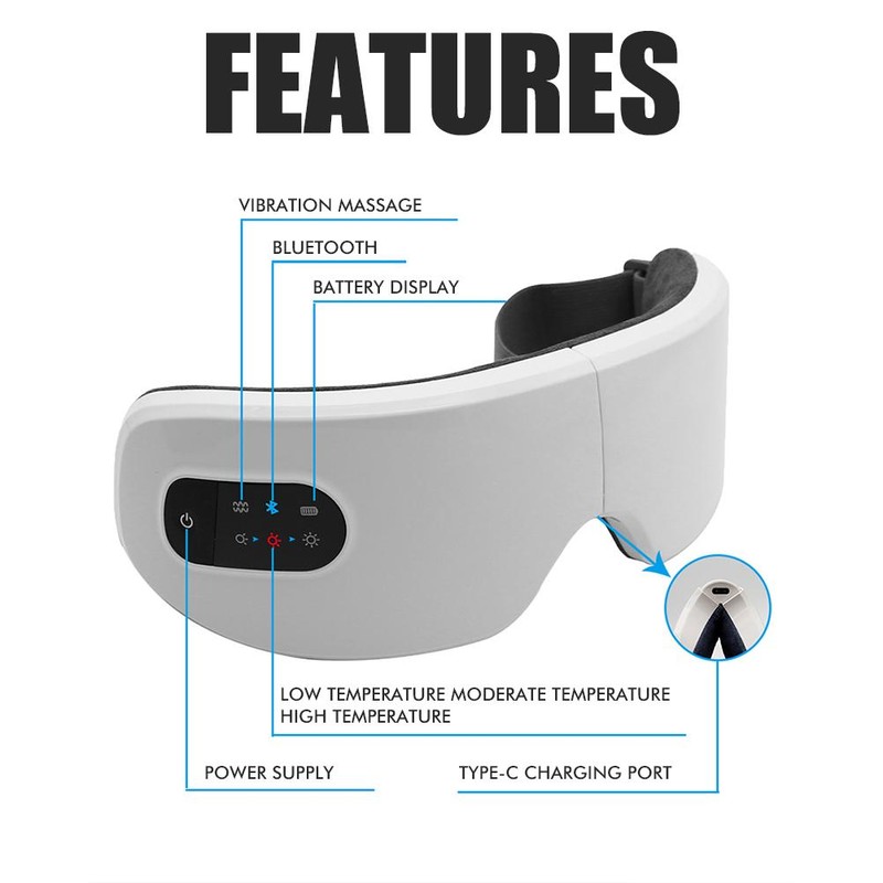 Electric Eye Massager Heating Vibration Massage Smart Eye Massager Eye