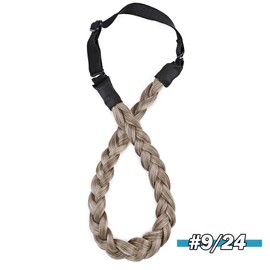 Braided Headband Wide Elastic Stretch Synthetic Hairpiece For Girls And Women (Small-three strands, 9/24)