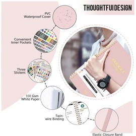 Undated Budget Planner with Tag Stickers, A5 Monthly Budget Planner Budget Book with Expense & Saving Tracker for Money Management and Saving(Pink)