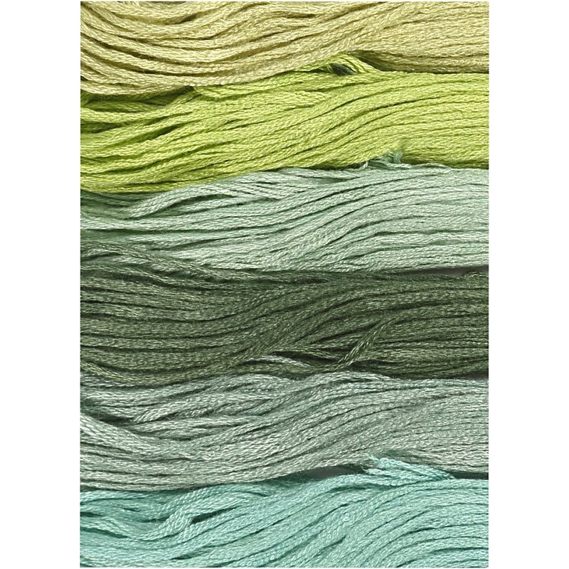 Creativ Company 6-Piece Embroidery Floss Assortment, Green