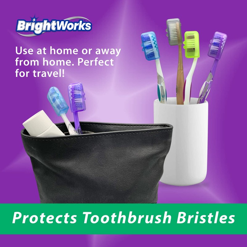 BrightWorks Toothbrush Cover Protectors for Travel, Purse, Backpack, and Home.