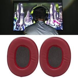 Leather Replacement Ear Pads for Skullcandy Evo 3 Headphones Ear Cushions, Headset Earpads, Ear Repair Parts (Wine Red)
