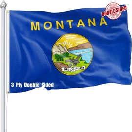 Nuibers Montana Flag 3x5 FT Sturdy for Outside, Heavy Duty 3Ply Polyester Montana State Flags Outdoor, Double Sided Long Lasting MT State Flag Brass Grommets