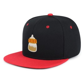 JPAK Orange Baby Bottle Hip-Hop Snapback Hat Embroidered Black and Red Two Tone Baseball Cap Infant New Born