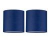 firstchoicelighting Set of 2 Navy Blue Cotton Fabric Table Lamp