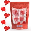 Fruidles Valentines Day Candy, Red Heart Shaped Hard Candy Suckers,