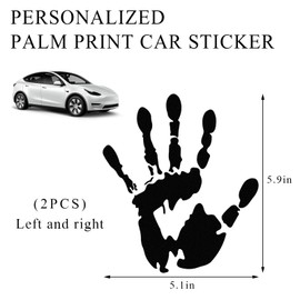 Wevdn 2 PCS Car Wave Sign Stickers, Automobile Wave Activity Decal for Left Right Rearview Mirror, Waving Hand Stickers Decoration for Car SUV Off Road Vehicle, Car Accessories (Black)