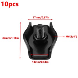 Antrader M6 Simplex Single Bolt Wire Rope Clips,10Pcs 304 Stainless Steel Simplex Wire Rope Clip Cable Clamp for 1/4" Diameter Wire Rope,Black
