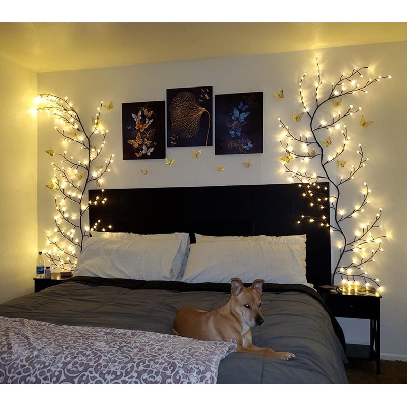 LKGOOD Vines for Home Decor with Remote Control On/Off Timmer
