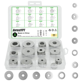 105 Pcs Flat Washers Assortment Kit Stainless Steel Flat Fender Metal Washers 12 Sizes M3 M4 M5 M6 M8 M10 M12 for Screws Bolts Various Home Factories Outdoor Projects
