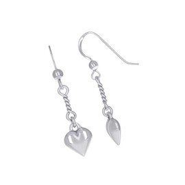 The new 925 Sterling Silver Shepherd Hook Braided 3D Heart Dangler Earrings Ideal for Creating Unique Accessories and Decorations ACC08S01798