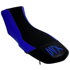 Hidden Comfort Camo HCC Racing ATV seat Cover Compatible with Arctic CAT DVX 400 DVX Logo Blue/Black SEAT Cover