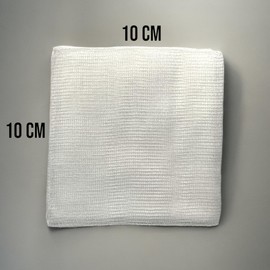 DE Healthcare Products Gauze Dressings (Pack of 100) 10 × 10 cm 8 Layers Non-Sterile Wound Dressings 100% Fibre-free Cotton