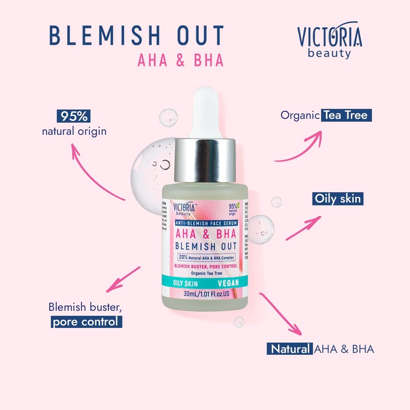 Victoria Beauty - AHA BHA Peeling Serum, Exfoliating Anti Pimple