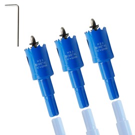 Rannb Hole Saw Bi-Metal Saw 7/8"/22mm Hole Cutter Drilling Tool with Twist Drill Bit L Hex Wrench for Wood Plasterboard Plywood Plastic-3pcs