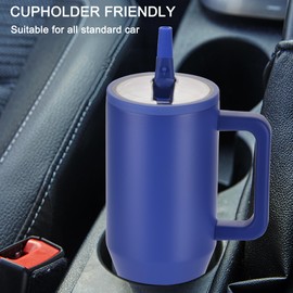 40 oz Tumbler with Handle and Flip Straw,Leakproof Insulated Tumbler Cup with Lid and Straw,Reusable Stainless Steel Water Bottle Travel Mug Holder Friendly & Rubber Base,Gifts for Women (Hyper Blue)