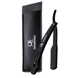 QASIMSHINS Safe Razor Easy Opening Straight Shaving Razor Metal Shaving Razor Shaver for Men Cut Throat Razors Men Razors Facial Hair Shaver Short Hair Shaver Manual Shaving Black