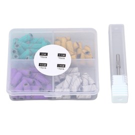 60pcs Nail Sanding Bands with Mandrel Bit Manicures Tool Professional Nail Polishing Bands 80 120 180 240 Grit