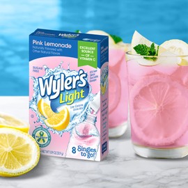 Wyler's Light Wyler's Light Singles To Go Powder Packets, Water Drink Mix, Pink Lemonade, 96 Single Servings (Pack of 12)