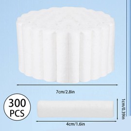300 Pcs Cotton Wool Roll, Nose Plugs, Gauze Swabs, Highly Absorbent Cotton Rolls Nosebleed Accessories Natural Nasal Plug (White)