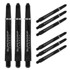 Harrows Darts 3 x Sets of Supergrip Carbon Dart Stems - 9 Dart Shafts in Total - Medium, Midi & Short (Silver, Medium)