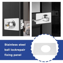 SING F LTD 8Pcs Door Lock Repair Plate 13CM X 9CM for 5.5CM Spherical Lock Reinforcement Plate Stainless Steel Door Lock Fixing Plate for Door Knob/Lever/Deadbolt Fixing Filler Cover Plate,Silver