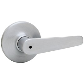 Weiser Kim Satin Chrome Door Handle, Reversible Privacy Lever, Interior Door Handles for Bedroom and Bathroom Doors, Keyless Bathroom/Bedroom Door Lock, Traditional Home Décor