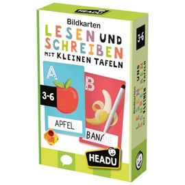 Headu Picture Cards Reading and Writing with Small Boards – Reading and Writing from an Early Age!": Educational Game for Children Aged 3 to 6 Years, German Version (DE56307)