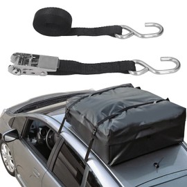 Black Ratchet Straps, 2PCS Sturdy Construction Ratchet Straps High Toughness Stainless Steel Tear Resistant Powerful Tension for Trailer (3 Meters / 9.8ft)