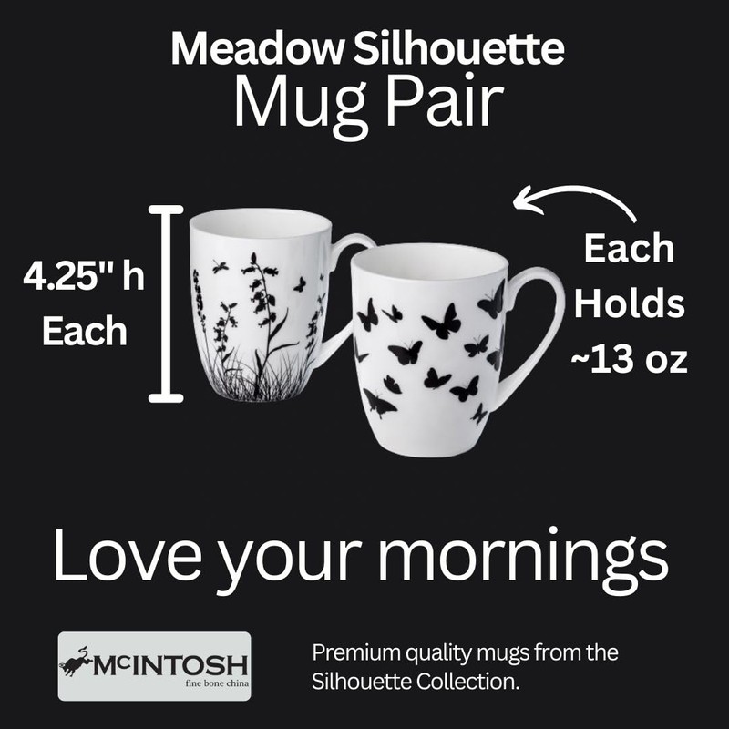 McIntosh Meadow Silhouette Fine Bone China (13 oz.) Set of