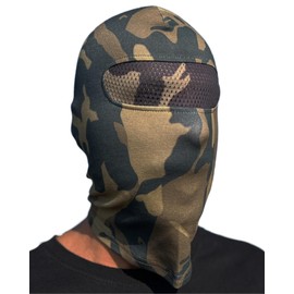 Sturmhaube in Olive Camouflage mit Netz vor Augen für Absolute Anonymität I Ultras Hooligans