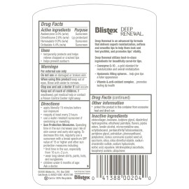 Blistex Deep Renewal Lip Balm Pack of 4 Advanced Moisturization SPF 15