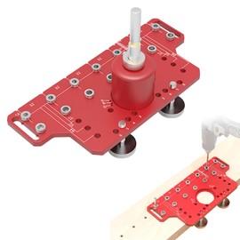 2 in 1 Shelf Pin Jig and Hinge Jig Shelf Pin Drilling Jig with 35mm Hole Opener, 5mm and 1/4" Drill, Cabinet Hinge Jig, Drill Hole Punch