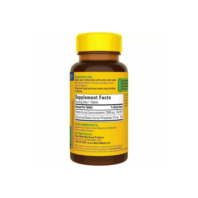 Nature Made Vitamin B12 2500mcg Dietary Supplement Nervous Support Tablets