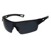 All Black Mens Sport Half Rim Plastic Sunglasses Shiny Black