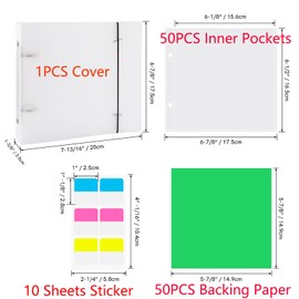 Cookie Stencil Storage Binder for Storage 6"x6" Stencils Die Cuts & Stamp Storage Folder Baking Stencil Organizer Scrapbooking Cutting Dies Stencil Storage Book Collections Case Organizer
