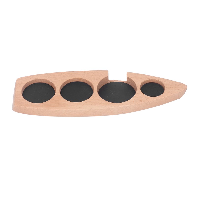 Coffee Tamper Holder Boat Shape 4 Slots Anti Slip Stable