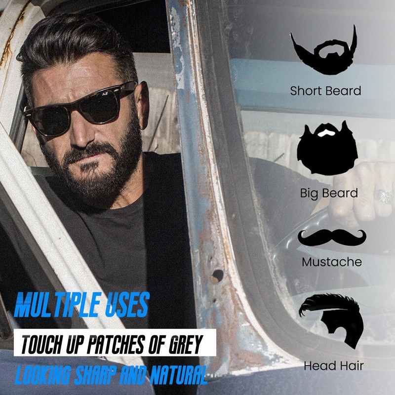 Mens Beard Dye for Men, 5 Minutes Black Beard Dye